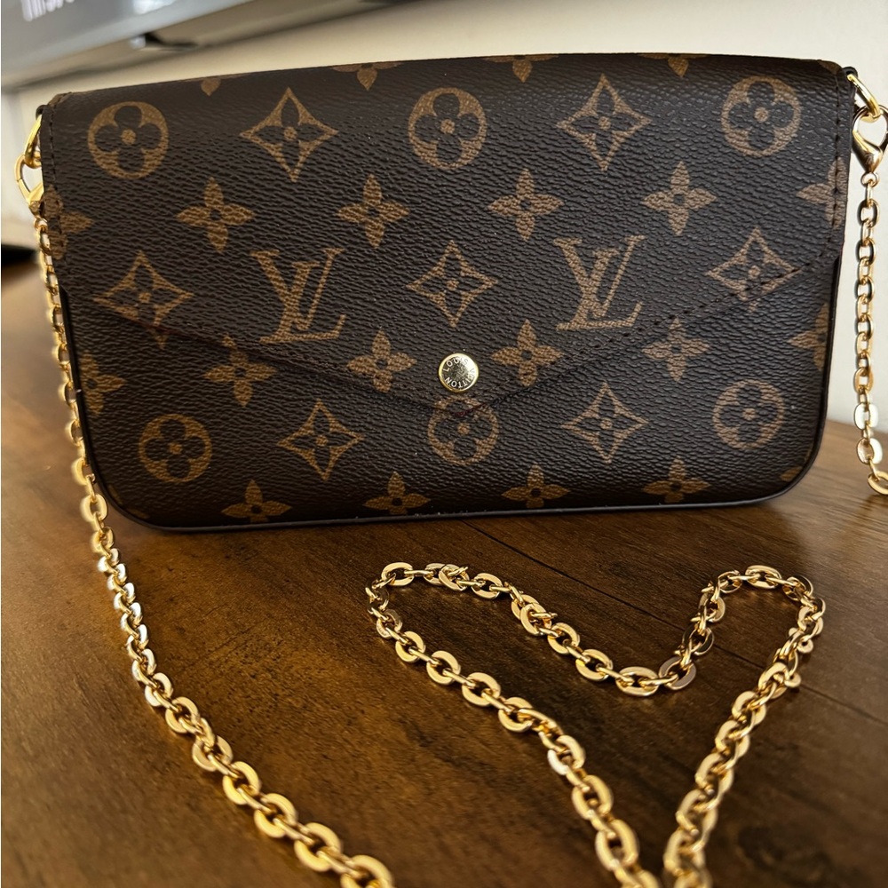Black and Brown Monogram Clutch